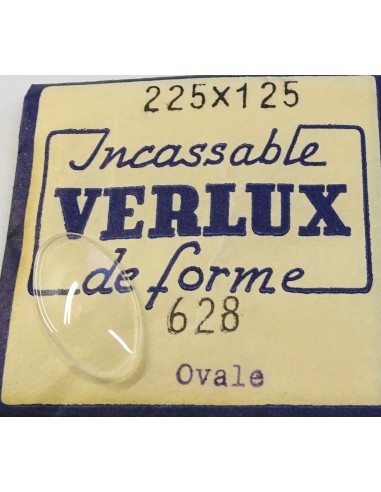 VERRE MONTRE OVALE 22.5 X 12.5 mm DE FORME VERLUX