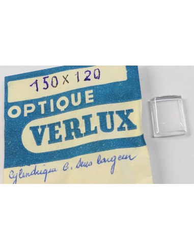 VERRE MONTRE RECTANGLE 15 X 12 mm OPTIQUE CYLINDRIQUE S/ LONGUEUR