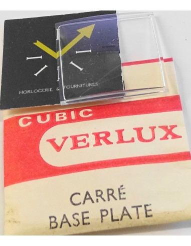 VERRE MONTRE CARRÉ 13 mm BASE PLATE CUBIC