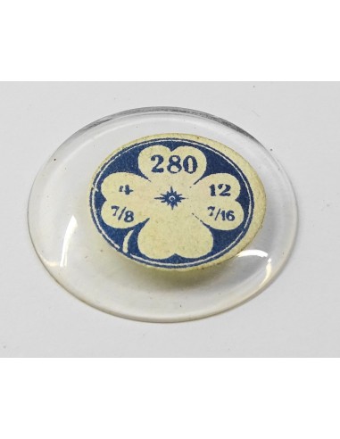 VERRE BOMBÉ MONTRE POCHE GOUSSET Ø 28 mm