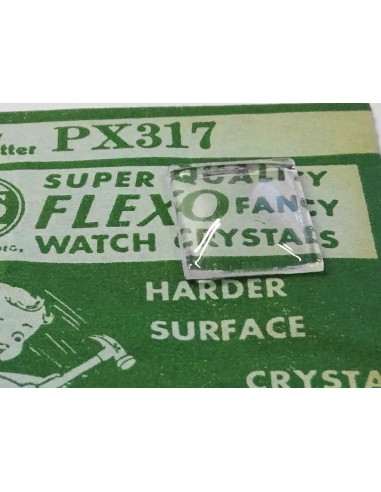 VERRE MONTRE PX317 13 X 10.9 mm  BOMBÉ BASE PLATE FLEXO