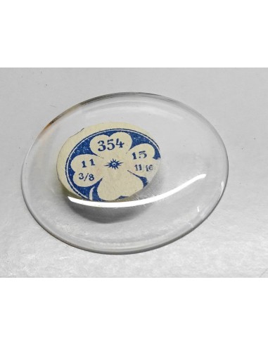 VERRE BOMBÉ MONTRE POCHE GOUSSET Ø 35.4 mm