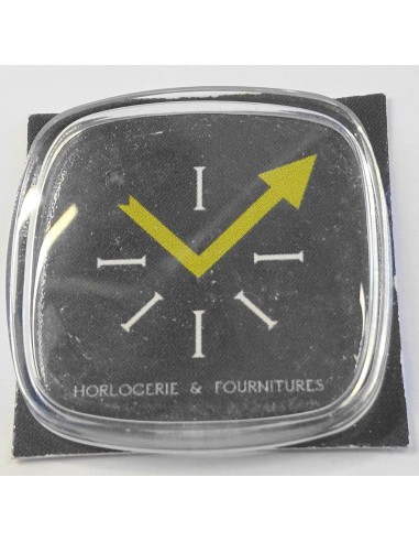 VERRE POUR MONTRE CARRÉ 31.5 mm DESSUS ET BASE PLATE