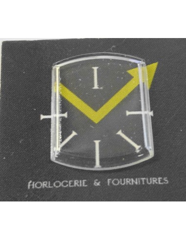 VERRE MONTRE RECTANGLE 20 X 15 mm DESSUS ET BASE PLATE