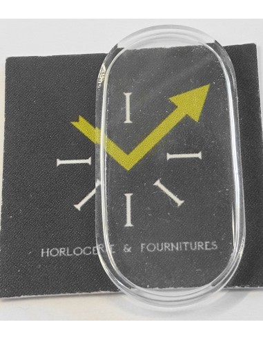 VERRE MONTRE RECTANGLE 35 X 17 mm DESSUS ET BASE PLATE