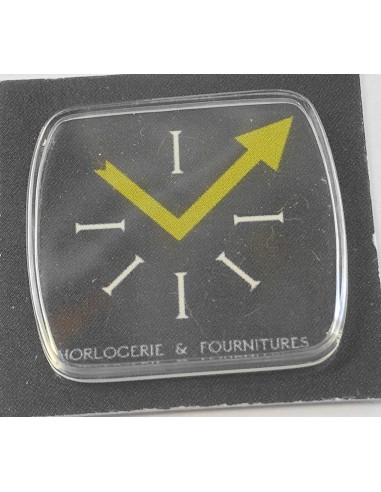 VERRE MONTRE RECTANGLE 26 X 24.7 mm DESSUS ET BASE PLATE