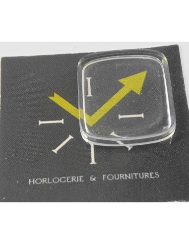 VERRE MONTRE RECTANGLE 18.5 X 15.5 mm DESSUS ET BASE PLATE