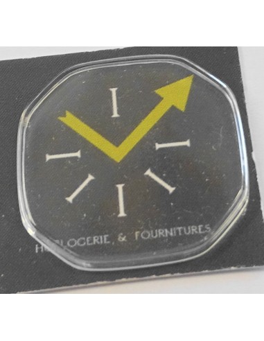 VERRE MONTRE OCTOGONALE 27 X 27 mm DESSUS ET BASE PLATE