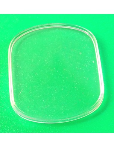 VERRE MONTRE RECTANGLE 33.1 X 28.5 mm DESSUS ET BASE PLATE