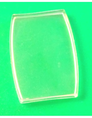 VERRE MONTRE RECTANGLE 28 X 20 mm DESSUS ET BASE PLATE