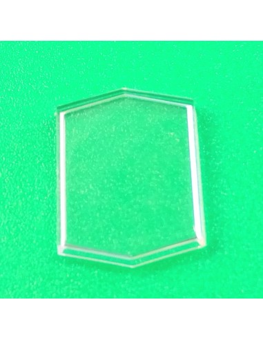 VERRE MONTRE HEXAGONALE 19.5 X 14.8 mm BASE ET DESSUS PLAT