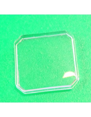 VERRE MONTRE OCTOGONALE 19.2 X 19.2 mm DESSUS ET BASE PLATE