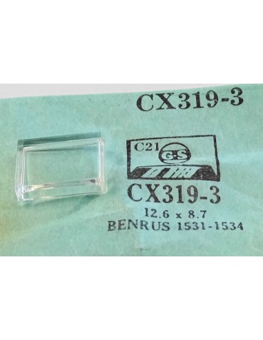 VERRE MONTRE CX319-3 - 12.6 X 8.7 mm BENRUS 1531 1534