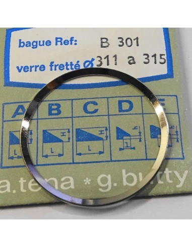 BAGUE CHROMÉE POUR VERRE DE MONTRE FRETTÉ REF. B-301