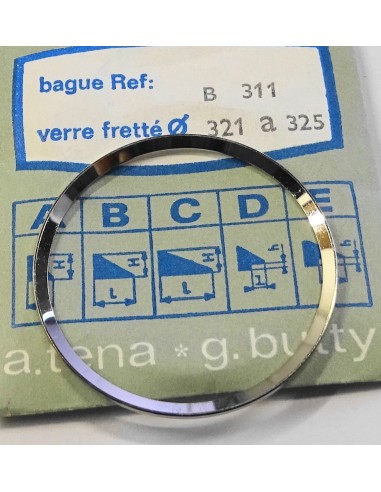 BAGUE CHROMÉE POUR VERRE DE MONTRE FRETTÉ REF. B-311