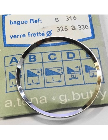 BAGUE CHROMÉE POUR VERRE DE MONTRE FRETTÉ REF. B-316