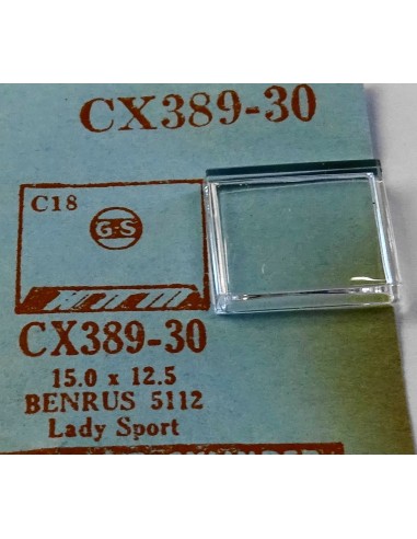 VERRE MONTRE CX389-30 - 15 X 12.5 mm BENRUS 5112 LADY SPORT