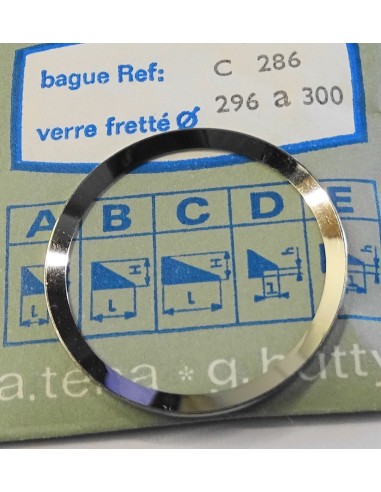 BAGUE CHROMÉE POUR VERRE DE MONTRE FRETTÉ REF.C-286