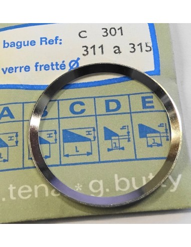 BAGUE CHROMÉE POUR VERRE DE MONTRE FRETTÉ REF.C-301