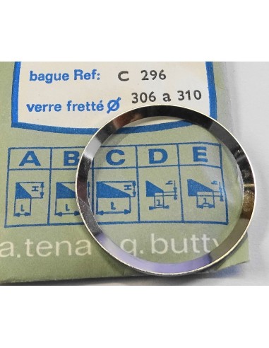 BAGUE CHROMÉE POUR VERRE DE MONTRE FRETTÉ REF.C-296