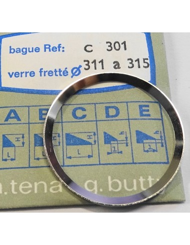 BAGUE CHROMÉE POUR VERRE DE MONTRE FRETTÉ REF.C-301