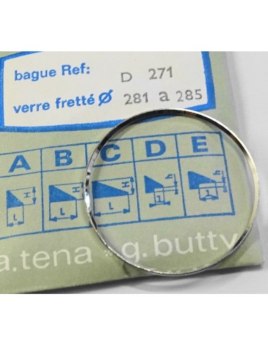 BAGUE CHROMÉE POUR VERRE DE MONTRE FRETTÉ REF.D-271