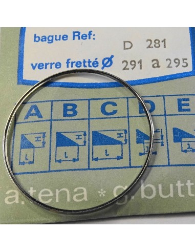 BAGUE CHROMÉE POUR VERRE DE MONTRE FRETTÉ REF.D-281