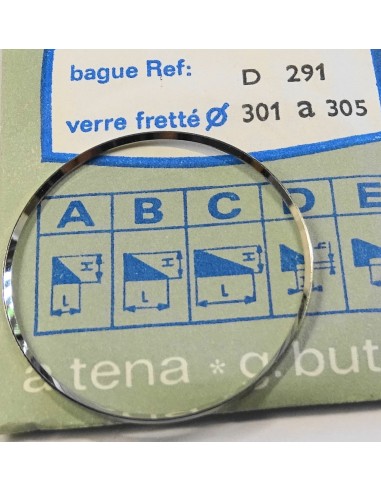 BAGUE CHROMÉE POUR VERRE DE MONTRE FRETTÉ REF.D-291