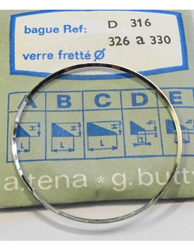 BAGUE CHROMÉE POUR VERRE DE MONTRE FRETTÉ REF.D-316