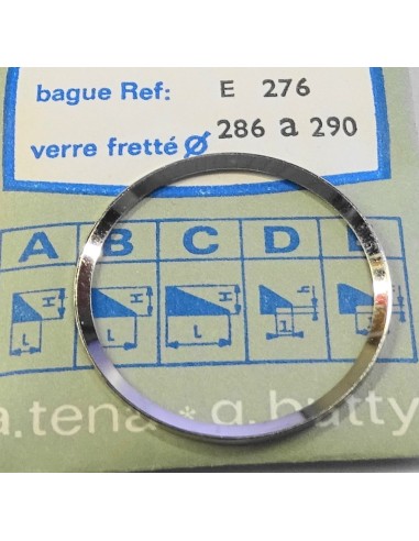 BAGUE CHROMÉE POUR VERRE DE MONTRE FRETTÉ REF.E-276