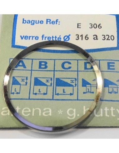 BAGUE CHROMÉE POUR VERRE DE MONTRE FRETTÉ REF.E-306