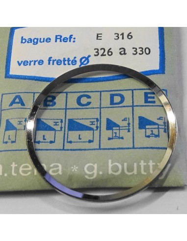 BAGUE CHROMÉE POUR VERRE DE MONTRE FRETTÉ REF.E-316