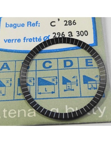 BAGUE NOIRE MÉTAL POUR VERRE DE MONTRE FRETTÉ REF.C'286