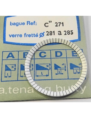 BAGUE BLANCHE MÉTAL POUR VERRE DE MONTRE FRETTÉ REF.C"271