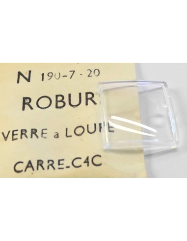 VERRE MONTRE A LOUPE CARRÉ 19 mm CINTRÉ 4 COTÉS