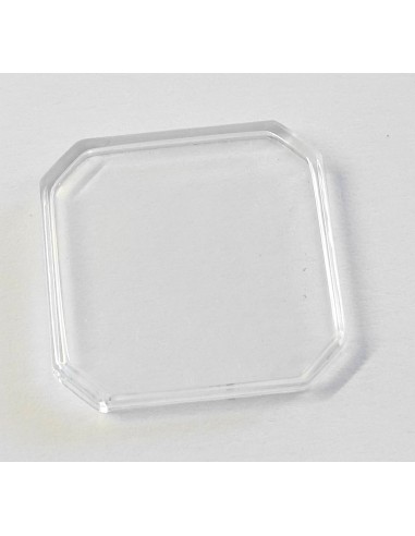 VERRE MONTRE OCTOGONALE 21.2 X 21.2 mm DESSUS ET BASE PLATE