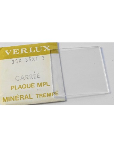 VERRE MONTRE 35 X 35 X 1.3 mmPLAQUE MPL MINERAL