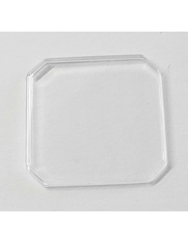 VERRE MONTRE OCTOGONALE 20 X 20 mm BASE ET DESSUS PLAT