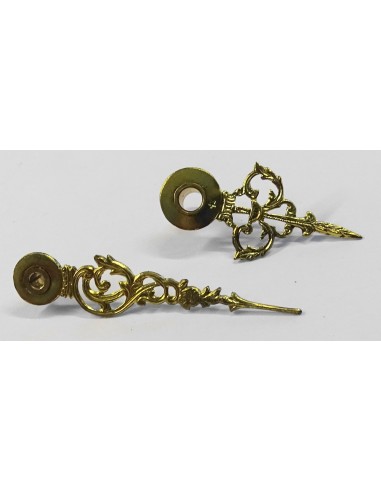 ANCIENNE PAIRE D'AIGUILLES DORÉES POUR PENDULE LOUIS XV