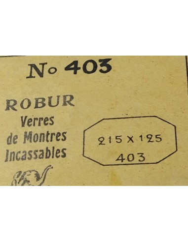 VERRE MONTRE 21.5 X 12.5 mm ROBUR N°403