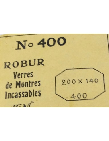 VERRE MONTRE 20 X 14 mm ROBUR N°403