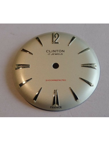 PIÈCE HORLOGERIE CADRAN DE MONTRE BOMBÉ CAL. JEJ 23D CLINTON 17 JEWELS