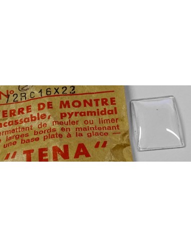 VERRE MONTRE RECTANGLE 16 X 22 mm CINTRÉ 2 COTÉS