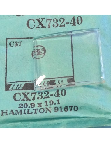 VERRE MONTRE CX732.40 - 20.9 X 19.1 mm HAMILTON 91670