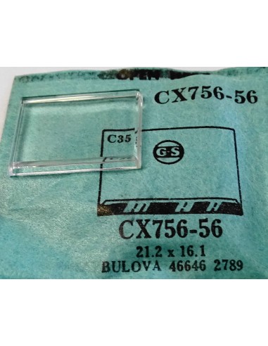 VERRE MONTRE CX756-56 - 21.2 X 16.1 mm BULOVA