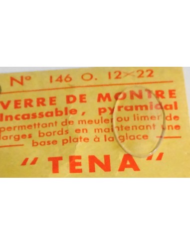 VERRE MONTRE OVALE 12 X 22 mm BOMBÉ PYRAMIDAL BASE PLATE