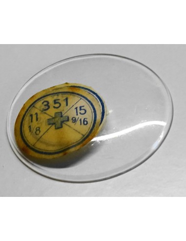 VERRE BOMBÉ MONTRE DE POCHE GOUSSET Ø 35.1 mm