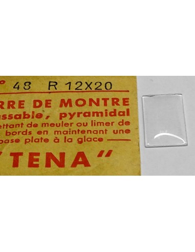 VERRE MONTRE 12 X 20 mm RECTANGLE PYRAMIDAL BASE PLATE