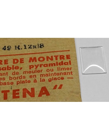 VERRE MONTRE 12 X 18 mm RECTANGLE PYRAMIDAL BASE PLATE