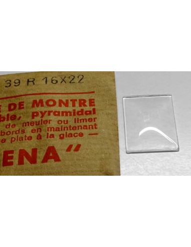 VERRE MONTRE 16 X 22 mm RECTANGLE PYRAMIDAL BASE PLATE